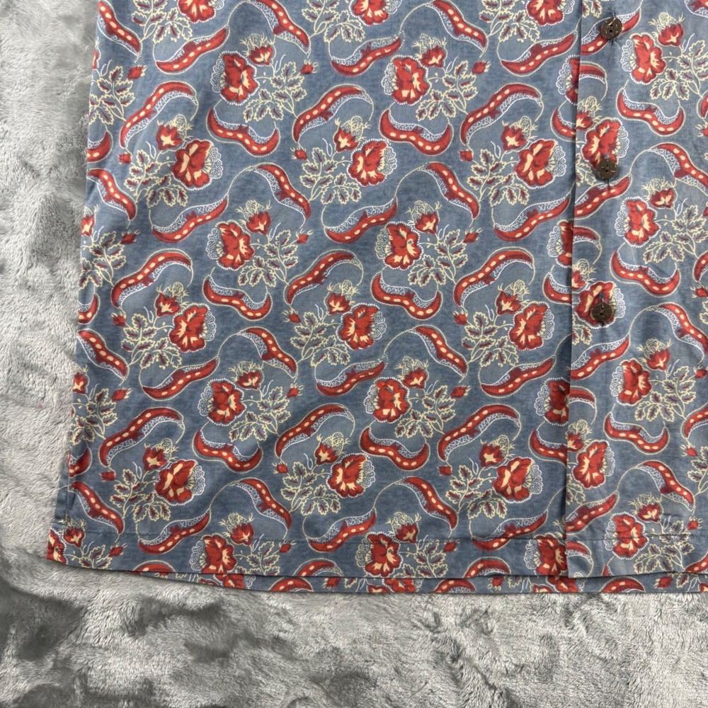 Vintage Polo Ralph Lauren Clayton Mens Blue Red Floral Paisley Cotton Camp 2XL - Picture 8 of 14